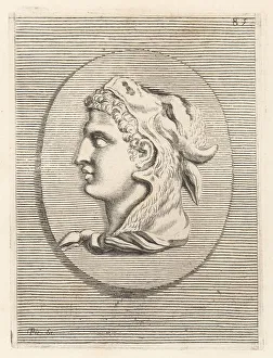 Orator Prints: Head of man, possibly Seleucus Nicator, wearing a cowskin cape