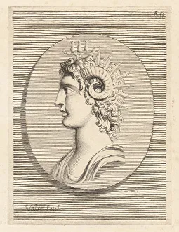 Ignatio De Lazari Prints: Head of Mark Antony with ram's horns and sun rays