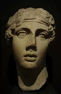 Head of the poetess Sappho. Marble