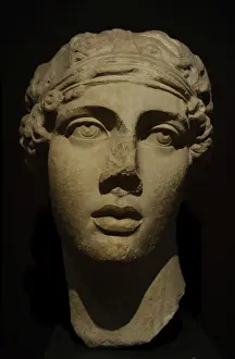Smyrna Prints: Head of the poetess Sappho. Marble
