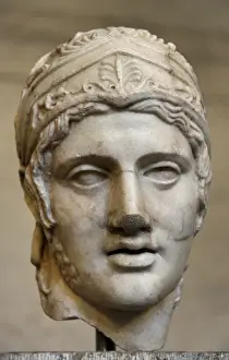Head of a statue of Ares. Roman sculpture after original of