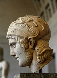 Images Dated 28th December 2012: Head of a statue of Ares. Roman sculpture after original of