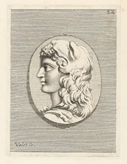 Orator Prints: Head of an unknown man wearing a lionskin like Hercules