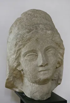 Bulgaria Prints: Head of a woman. 2nd century AD. From Roumyantsevo