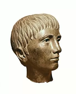 Head of young boy. 3rd BC. Etruscan art. Sculpture