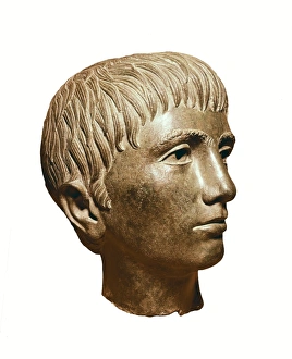 Etruria Gallery: Head of young boy. 3rd BC. Etruscan art. Sculpture
