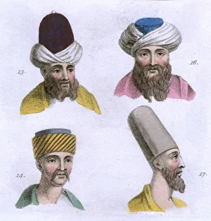Images Dated 4th December 2017: The heads of Four Middle Eastern Men