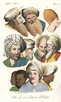 Copts Prints: Heads of various natives of Egypt, in turbans and beards