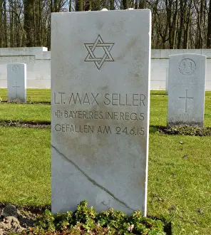 Cemetery Prints: Headsone of German Jewish soldier Max Seller, Belgium