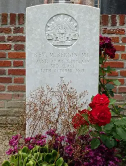 Headstone Prints: Headstone of Rev M. Bergin, MC, Reningelst CWGC Extension