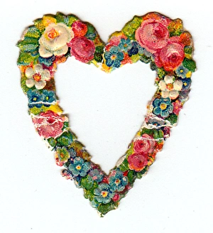 Images Dated 2nd November 2015: Heart of flowers on a Victorian scrap