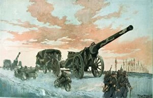 A heavy artillery convoy