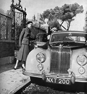 Bennett Prints: Hebe suit and Armstrong Siddeley Sapphire, 1953