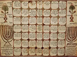 Worships Prints: Hebraic calendar (19th c. ). ISRAEL. Jerusalem