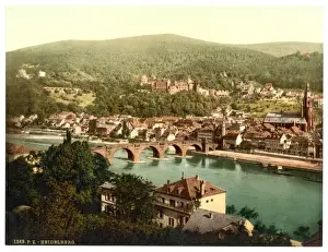 Heidelberg Prints: Heidelberg, seen from the Philosophenweg, Baden, Germany