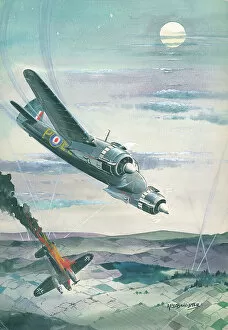 Heinkel Collection: Heinkel 111K shot down RAF royal air force aviation