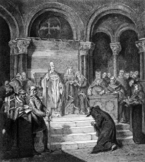 Heinrich IV does penance at Canossa