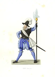 Chevignard Prints: Heinrich Schmid, Swiss halberdier, 16th century