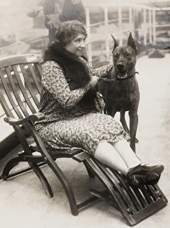 Blind Collection: Helen Keller with her Great Dane