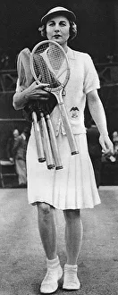 Images Dated 30th December 2016: Helen Wills Moody (USA) on court at Wimbledon