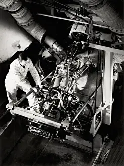 Helicopter Gazelle engine on its tilted test bed