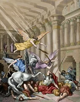 Images Dated 21st February 2013: Heliodorus expulsed of the Temple of Jerusalem by heavenly m