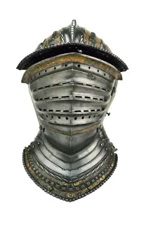 Hist Ricas Prints: Helmet with visor. It belonged to Charles V. SPAIN