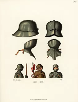 Images Dated 15th November 2019: Helmets and gorgets, Germany, late 15th century