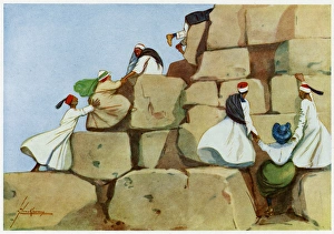 Tourist Climbs Pyramid