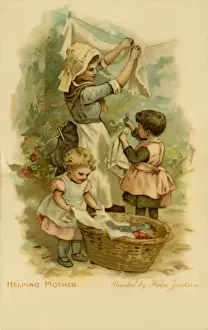 Jackson Prints: Helping Mother hang up the washing