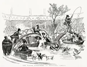 Attractions Prints: Henglers Grand Water Pantomime, in Argyll Street, near Londons Oxford Circus
