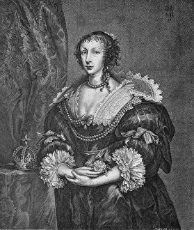 Engravings Gallery: Henrietta Maria of France (1609-1669). Queen consort