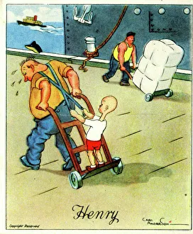 Braces Prints: Henry cartoon, boy takes a ride, by Carl Anderson