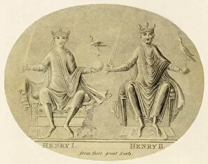 Images Dated 8th April 2021: HENRY II (1133 - 1189) King of England (1154-89) with Henry I alongside