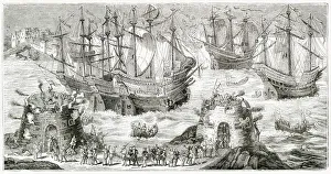Images Dated 9th July 2021: Henry VIII setting out from Dover, for his meeting with Francis I at the Field of