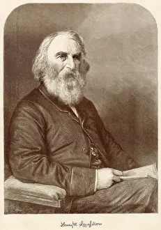 Wadsworth Prints: Henry Wadsworth Longfellow (1807 - 1882) American poet and educator whose works include Paul Revere's Ride
