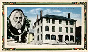 Whitewashed Prints: Henry Wadsworth Longfellow birthplace, Portland, Maine, USA