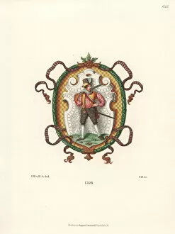 Heraldic shield of a gunmaster from an art