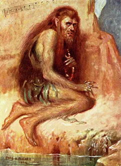Herbert Prints: Herbert Beerbohm Tree as Caliban, The Tempest, Shakespeare