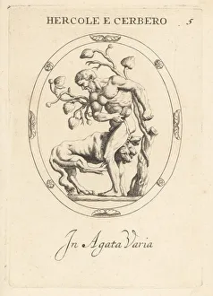 Hades Prints: Hercules capturing the three-headed dog Cerberus