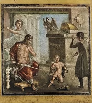 Poempeiians Collection: Hercules Strangling the Snake. 1st c. ITALY. Pompeii