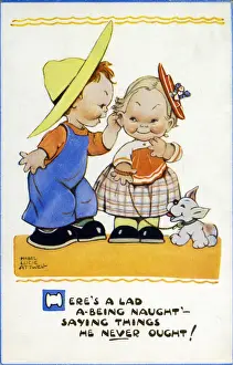 Naughty Prints: Heres a lad a-being naught - saying things he never ought! A young scamp of a country