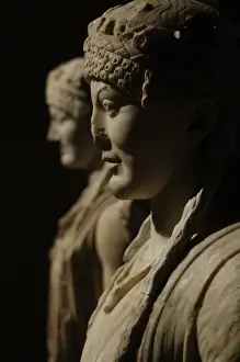 Archaic Prints: Herma of Caryatid. Pentelic marble. Archaic style. Augustan