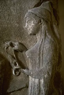 Hermes agoraios and a Charity. Detail. Thasian marble. Relie