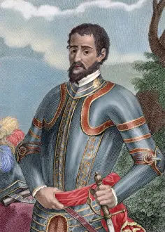 Conqueror Prints: Hernando de Soto (c. 1496 / 1497A?i?1542). Spanish explorer an