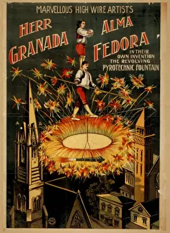 Revolving Prints: Herr Granada, Alma Fedora in their own invention, the revolv