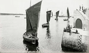 Nautical Collection: Herring fishing boats coming into harbour, Wick Scotland