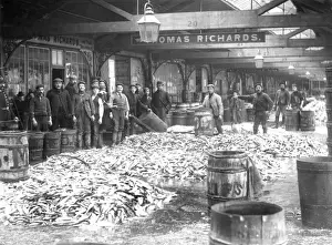 Herring market in Lowestoft, 1898