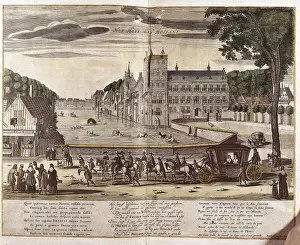 Carriagea Prints: Het Hoff van Hollant. Engraving. FRANCE. ΌE-DE-FRANCE