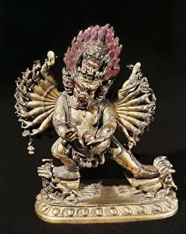 Myths Collection: Hevajra. 18th c. Buddhist Tantric deity. Golden